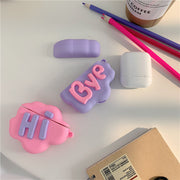 AirPod 2 Case 3D HI BYE Cloud Letter Cartoon Soft Silicone