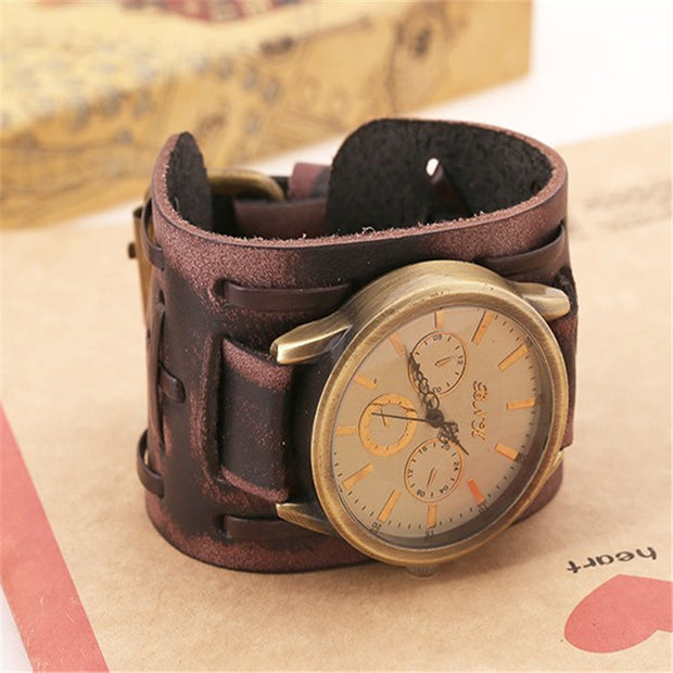 Accessories Foreign Trade Watches Retro Cowhide Watches Punkes